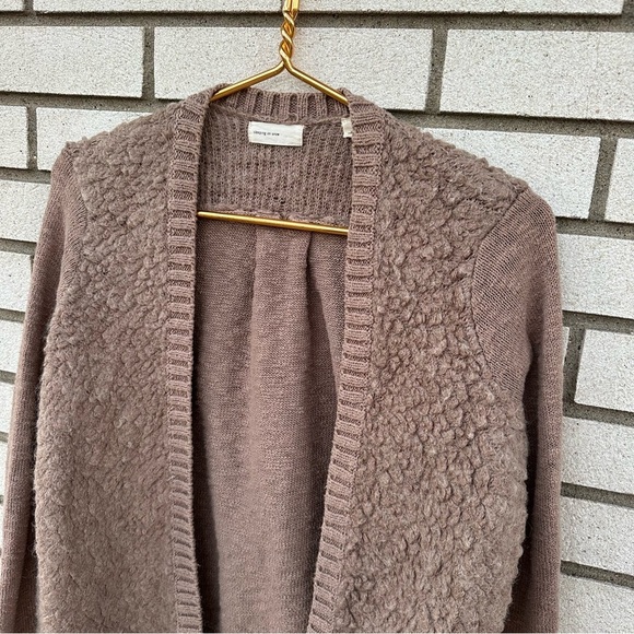 Anthropologie Sleeping on Snow Slubby Boucle Cardigan Mohair Tan - Picture 6 of 14